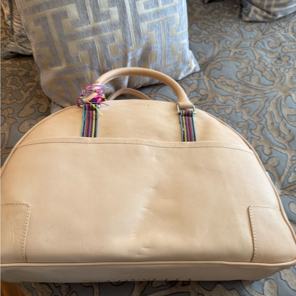 Consuela Cream Travel Bag with Colorful Accents - Picture 8 of 9